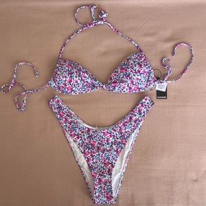 NWT Garage Pink Floral Bikini Set